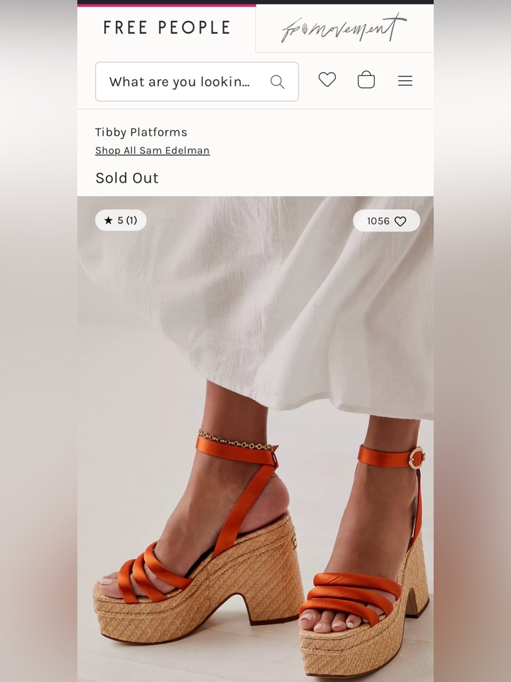 Sam Edelman Women’s Size 8 Orange Tibby Woven Raffia Platform Sandals Shoes